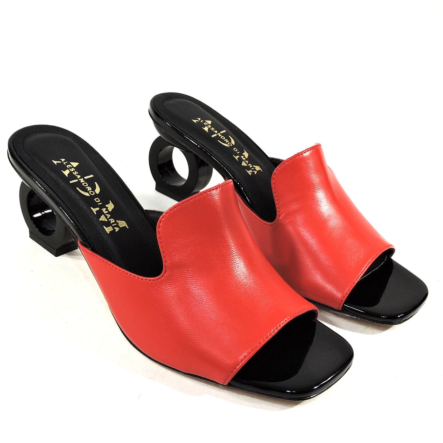 ALESSANDRO DI MARIA ๐ฎ๐น WOMEN'S RED LEATHER FASHION MULES