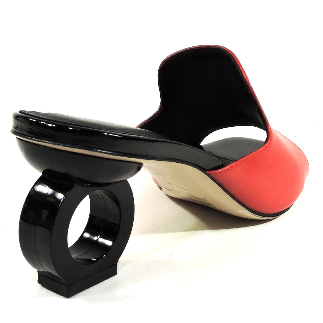 ALESSANDRO DI MARIA ๐ฎ๐น WOMEN'S RED LEATHER FASHION MULES
