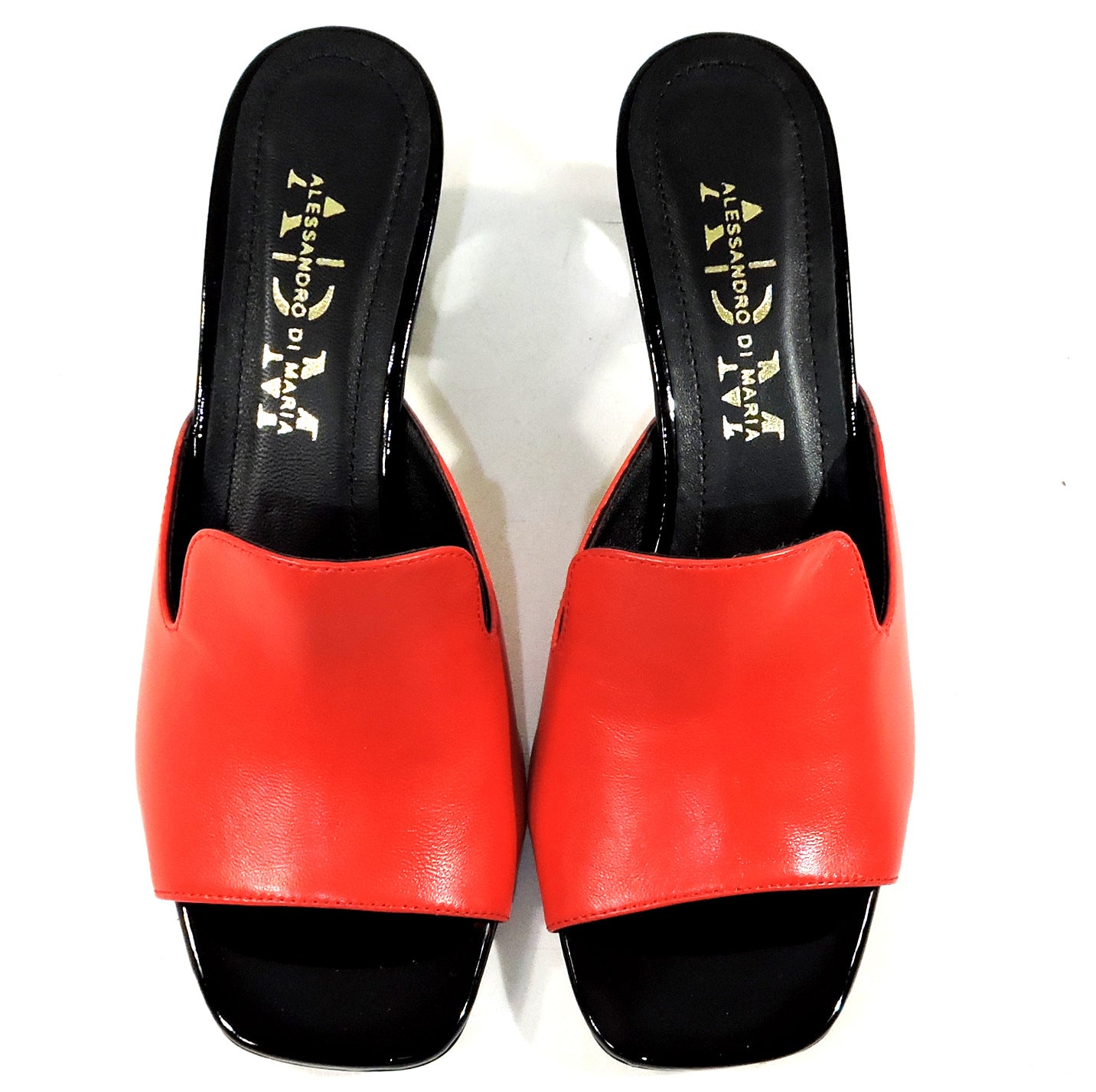 ALESSANDRO DI MARIA ๐ฎ๐น WOMEN'S RED LEATHER FASHION MULES
