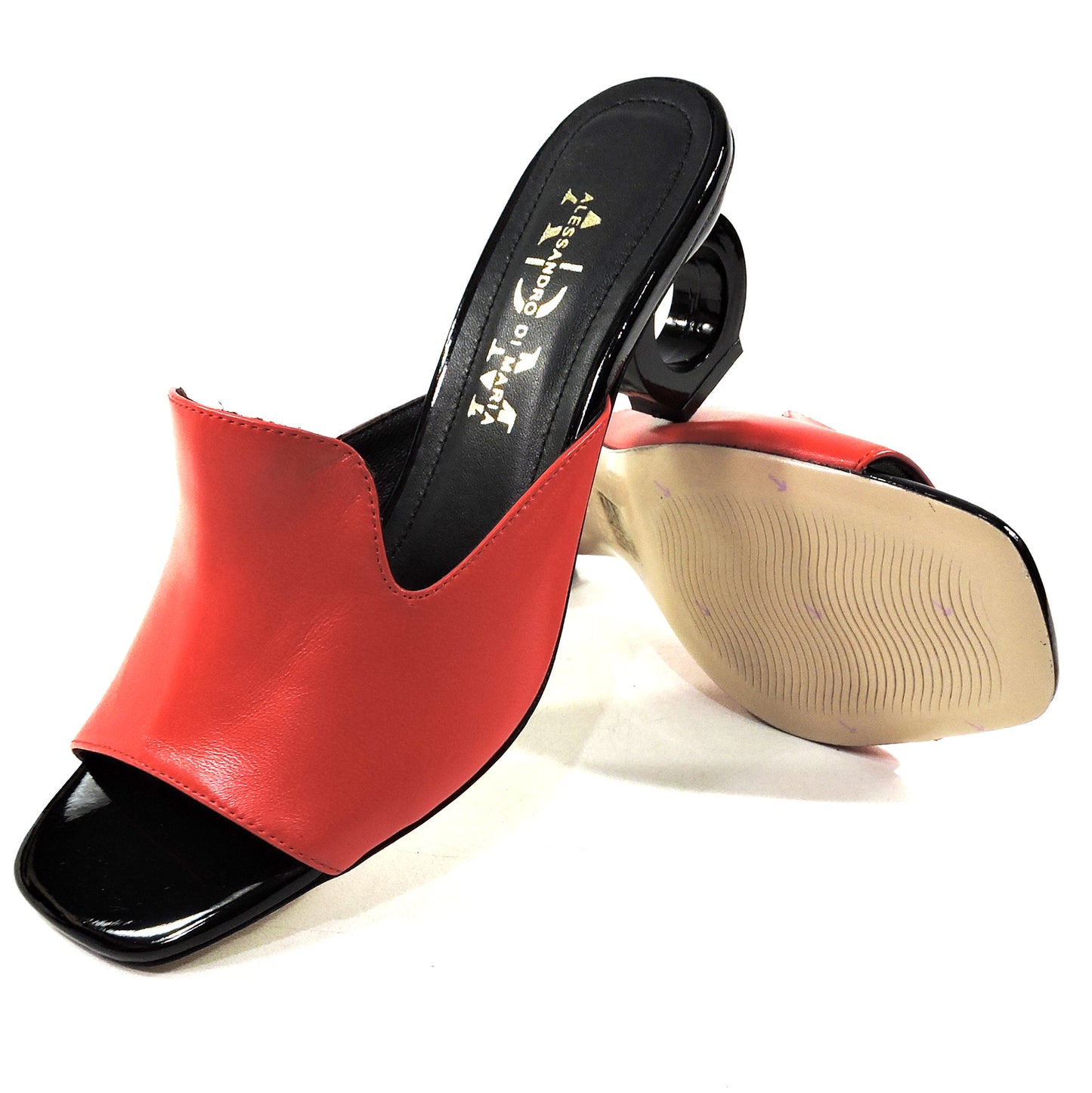 ALESSANDRO DI MARIA ๐ฎ๐น WOMEN'S RED LEATHER FASHION MULES