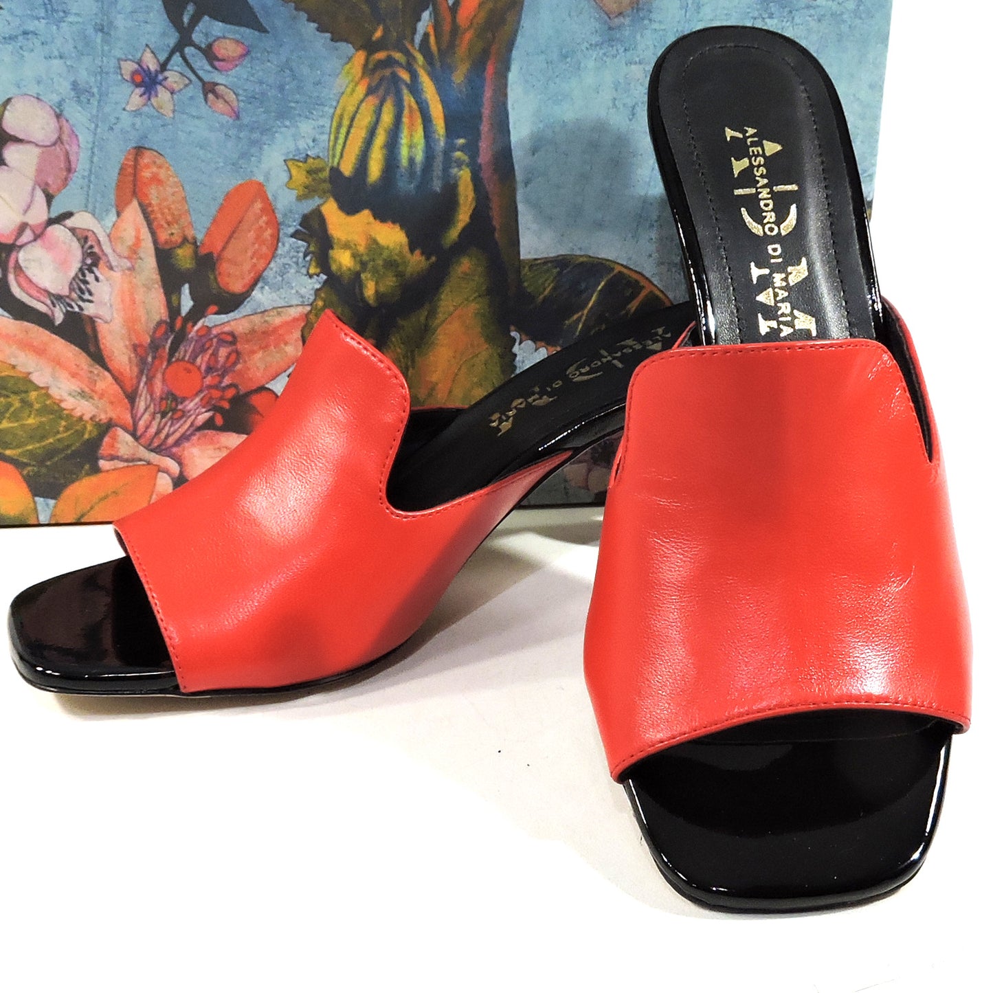 ALESSANDRO DI MARIA ๐ฎ๐น WOMEN'S RED LEATHER FASHION MULES