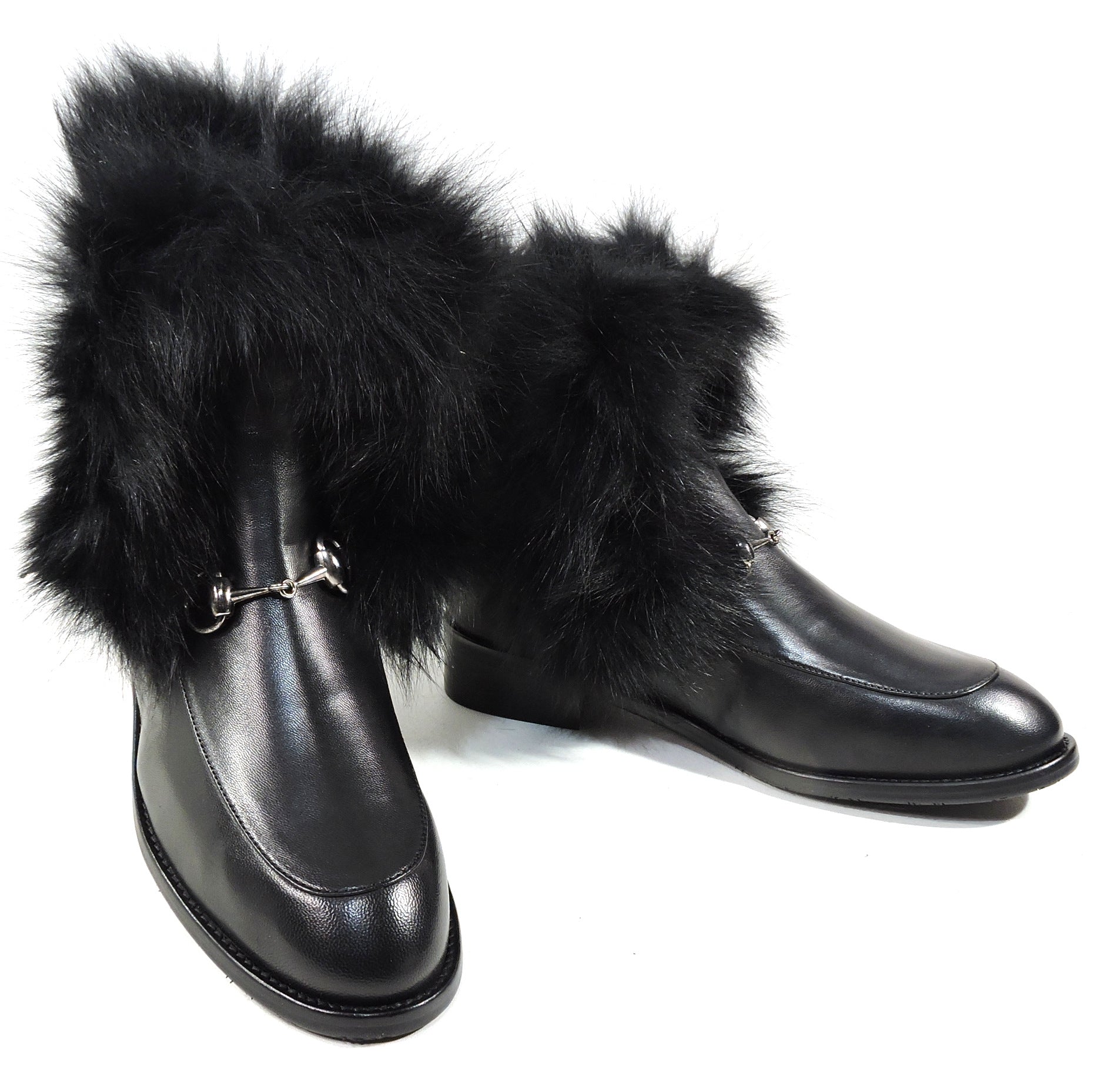 ALESSANDRO DI MARIA WOMEN'S BLACK LEATHER & FUR WINTER FASHION BOOT Euro Shoes Emporium ALESSANDRO DI MARIA WOMEN'S BLACK LEATHER & FUR WINTER FASHION BOOT Euro Shoes Emporium