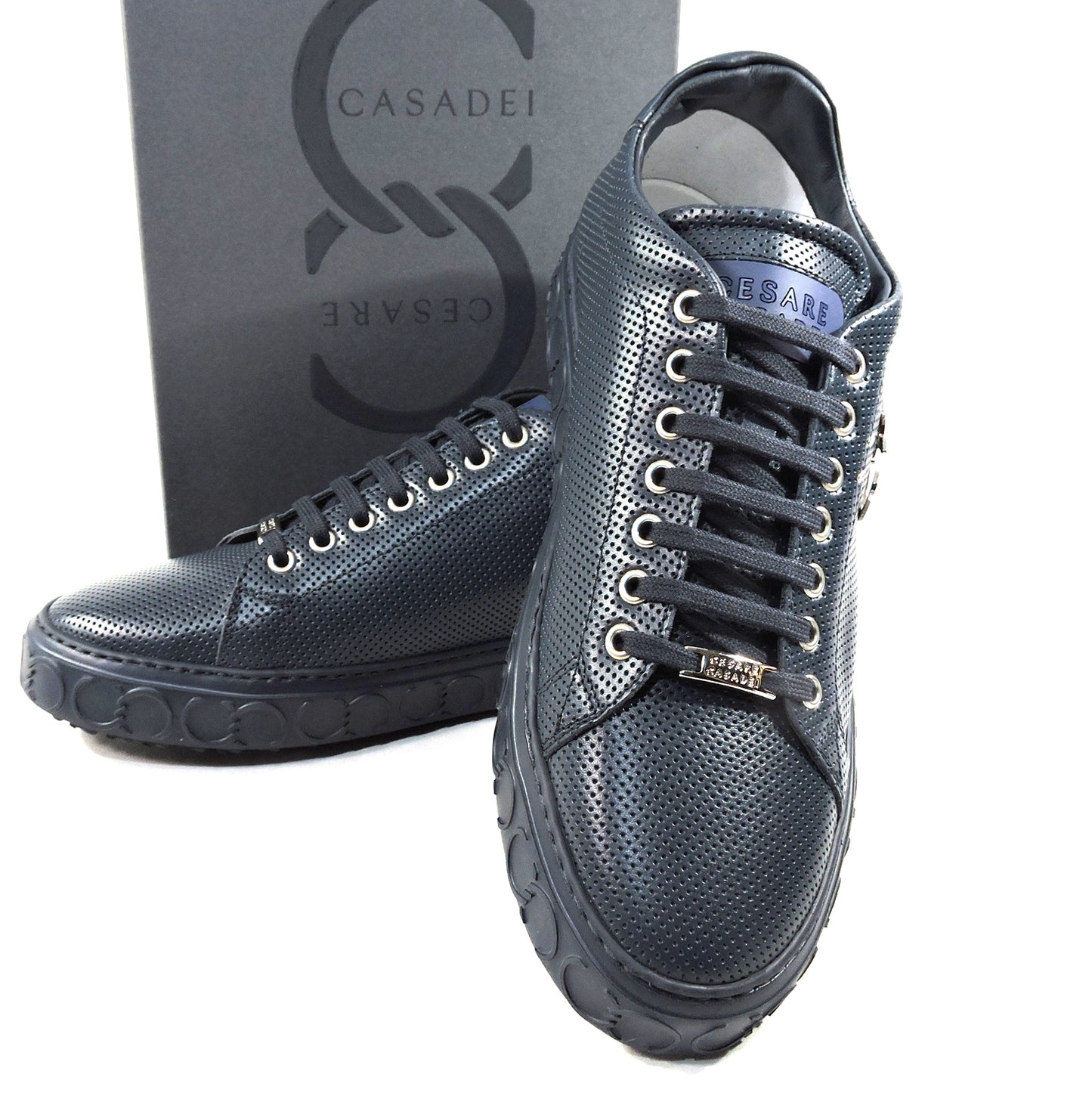 CASADEI ๐ฎ๐น MEN'S BLUE LEATHER COMFORT FASHION SNEAKER