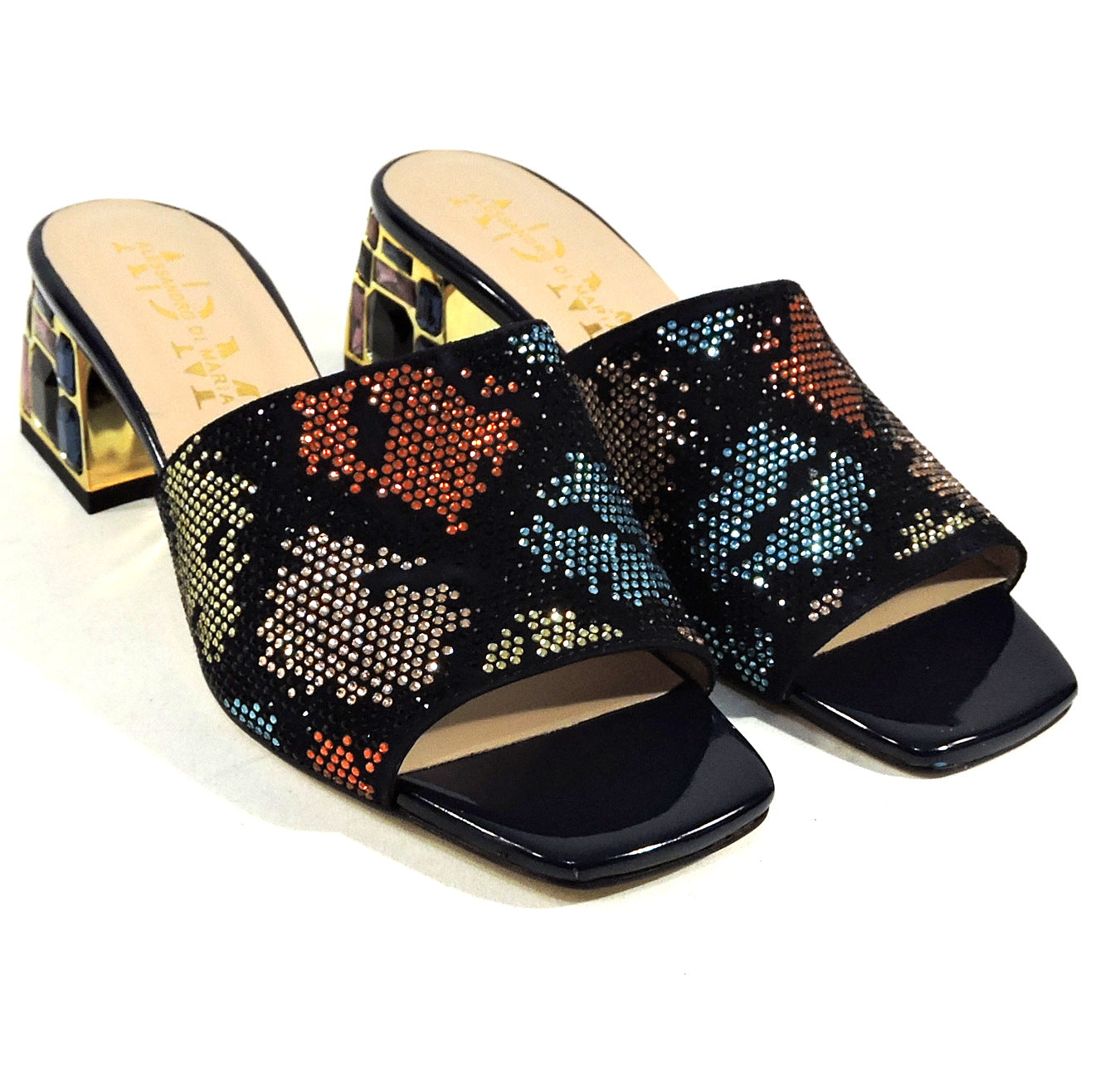 ALESSANDRO DI MARIA ๐ฎ๐น WOMEN'S BLACK SUEDE SUMMER COMFORT MULES