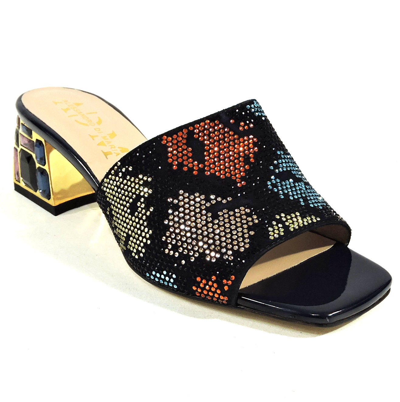 ALESSANDRO DI MARIA ๐ฎ๐น WOMEN'S BLACK SUEDE SUMMER COMFORT MULES