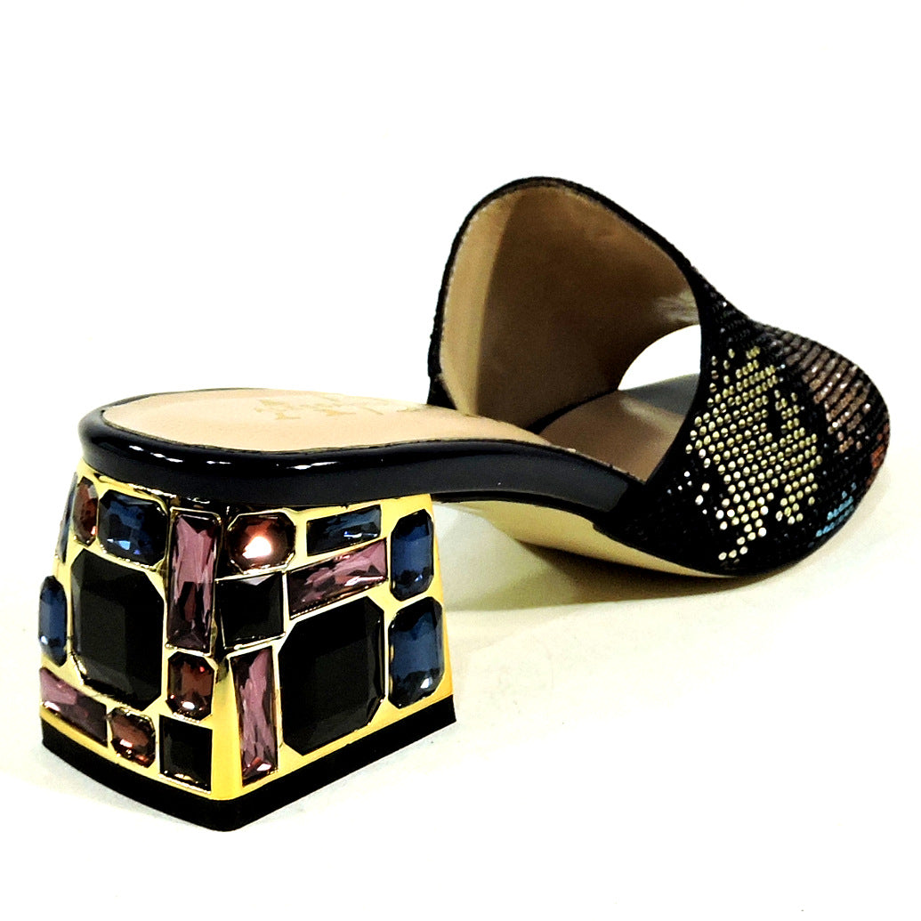 ALESSANDRO DI MARIA ๐ฎ๐น WOMEN'S BLACK SUEDE SUMMER COMFORT MULES