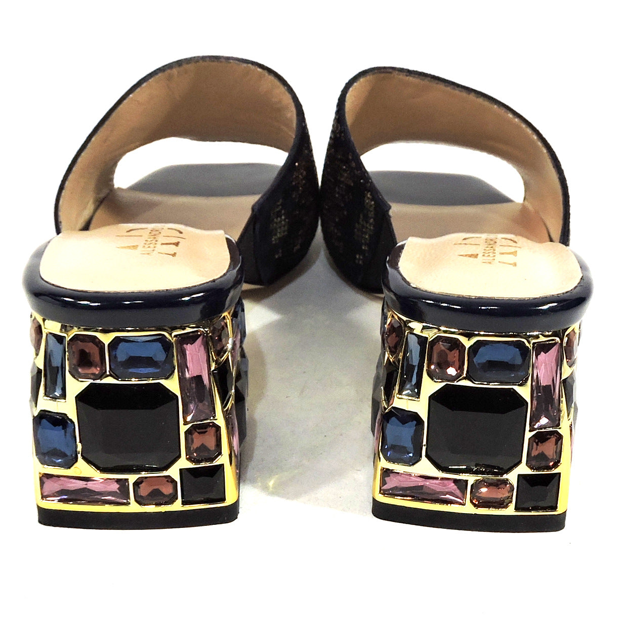 ALESSANDRO DI MARIA ๐ฎ๐น WOMEN'S BLACK SUEDE SUMMER COMFORT MULES