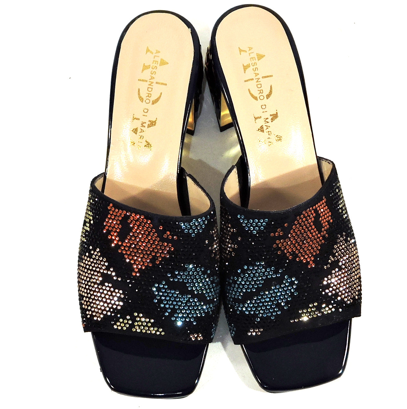 ALESSANDRO DI MARIA ๐ฎ๐น WOMEN'S BLACK SUEDE SUMMER COMFORT MULES