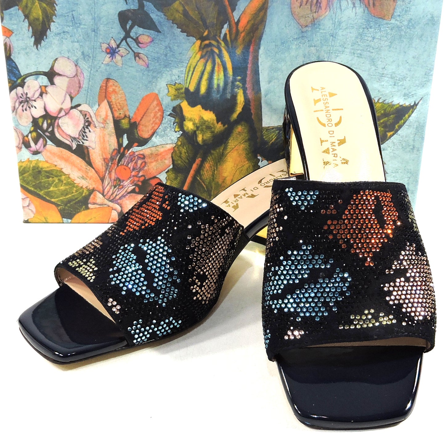 ALESSANDRO DI MARIA ๐ฎ๐น WOMEN'S BLACK SUEDE SUMMER COMFORT MULES