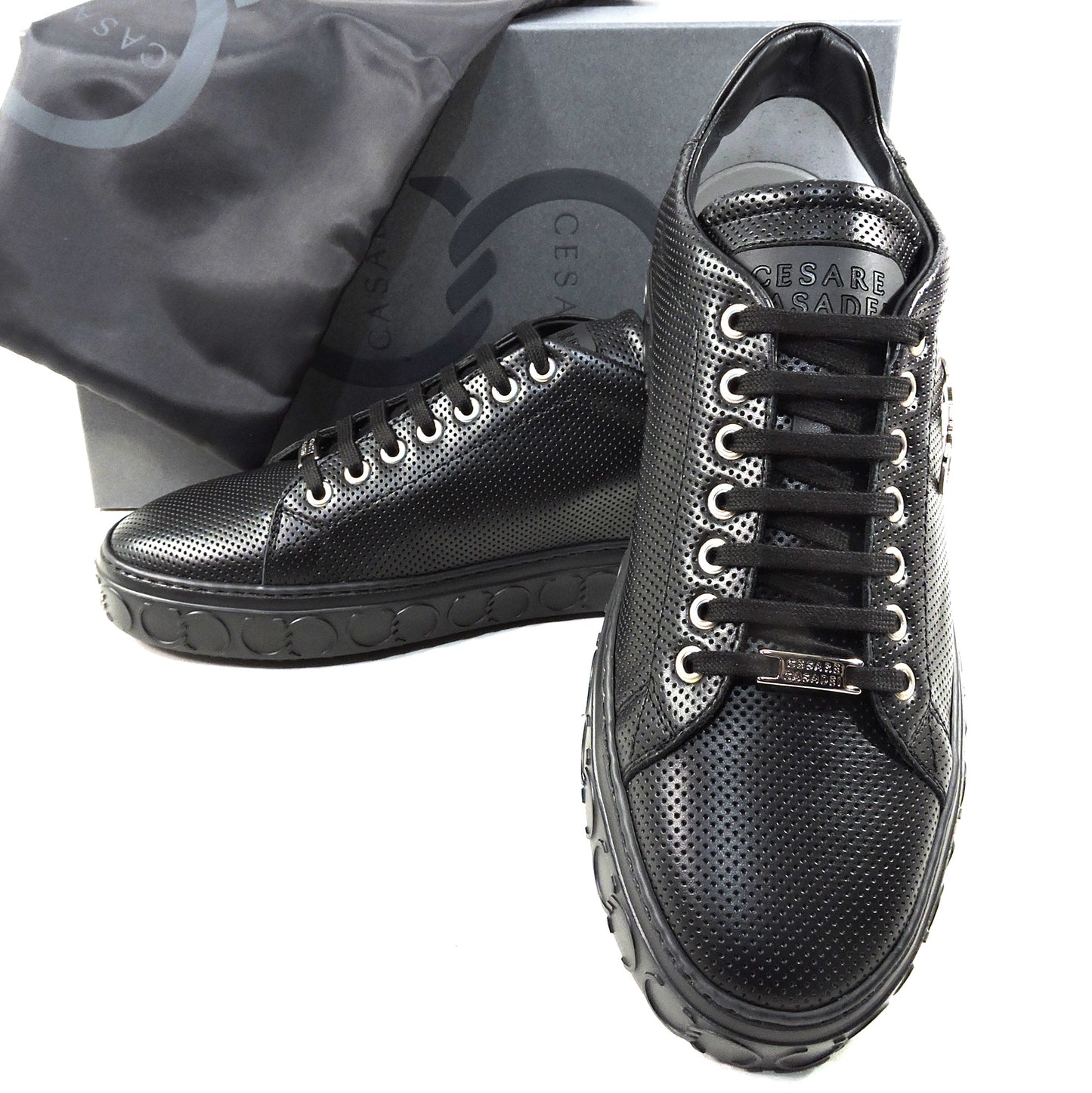 CASADEI ๐ฎ๐น MEN'S BLACK SOFT LEATHER COMFORT FASHION SNEAKERS