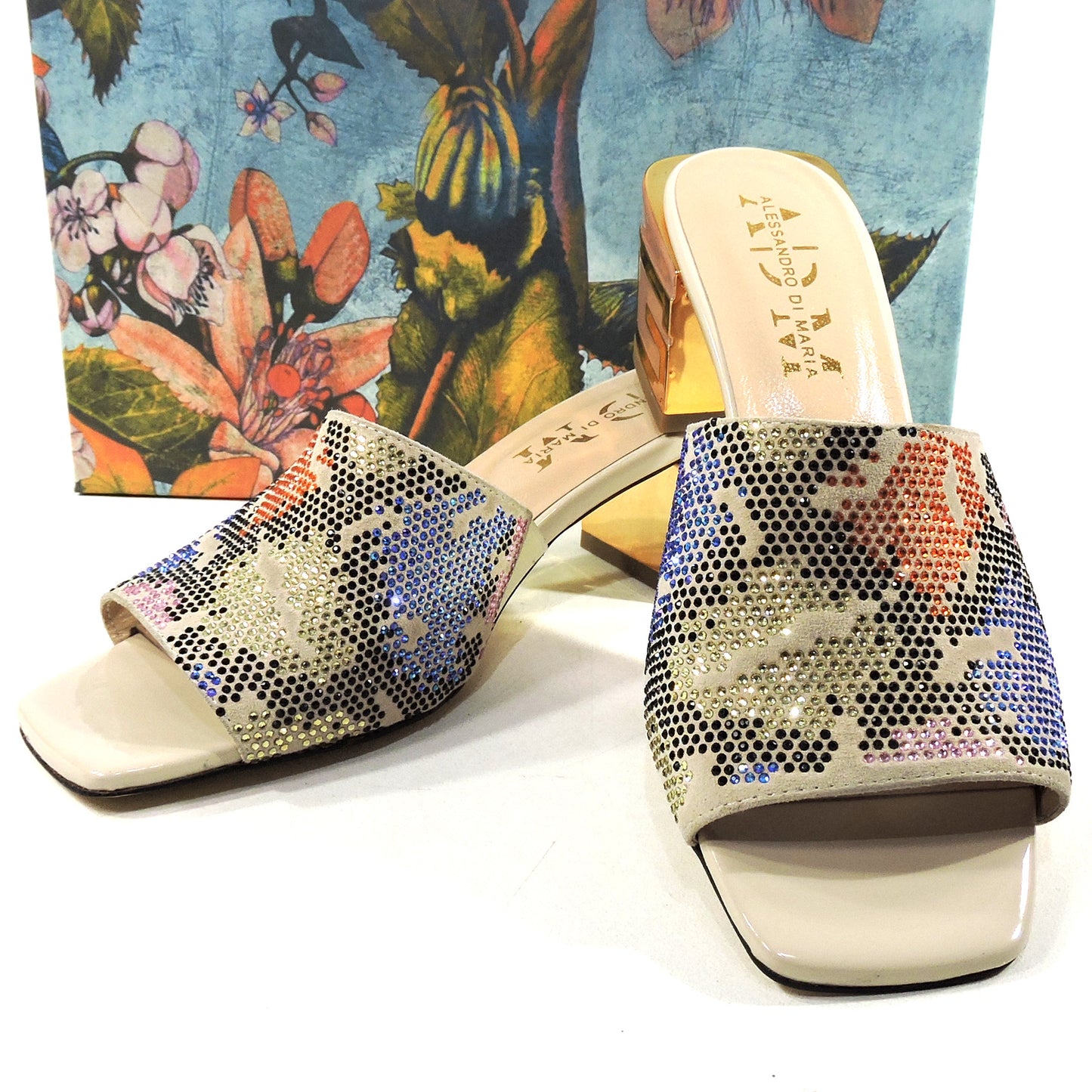 ALESSANDRO DI MARIA ๐ฎ๐น WOMEN'S BEIGE SUEDE SUMMER FASHION MULES