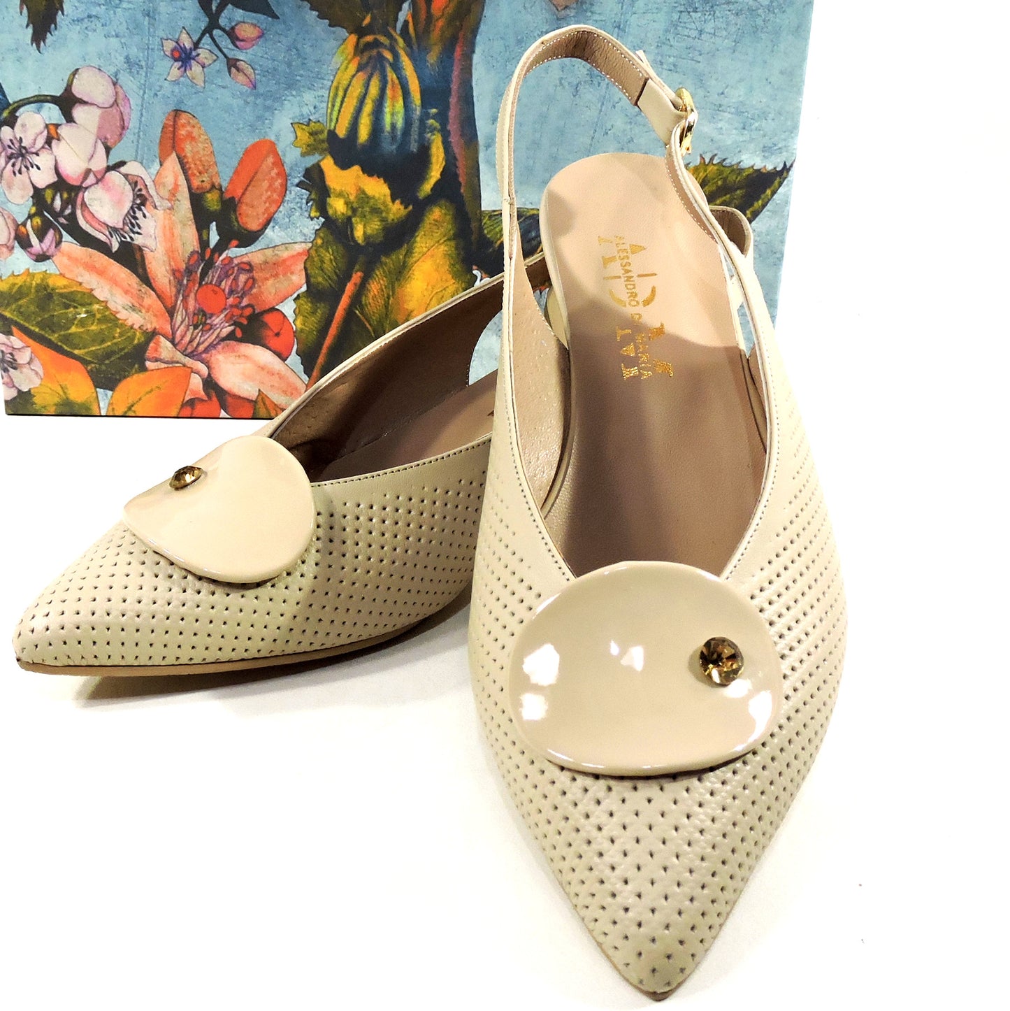 ALESSANDRO DI MARIA ๐ฎ๐น WOMEN'S BEIGE LEATHER COMFORT SUMMER SANDALS