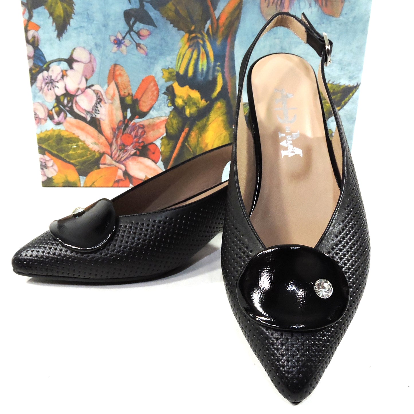 ALESSANDRO DI MARIA ๐ฎ๐น WOMEN'S BLACK LEATHER COMFORT SUMMER SANDALS