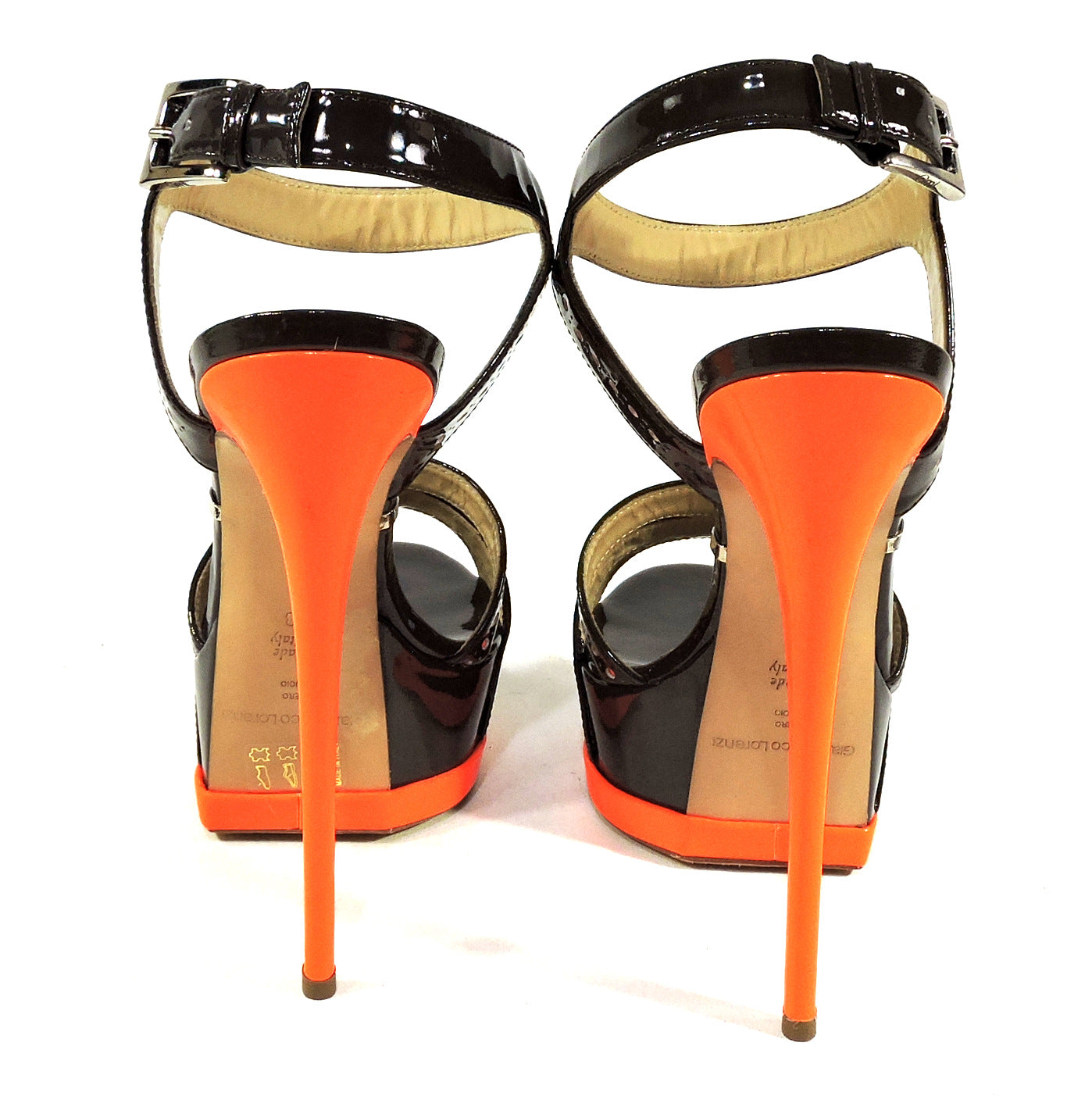 GIANMARCO LORENZI 🇮🇹 WOMEN'S BROWN LEATHER FASHION PLATFORM SANDALS