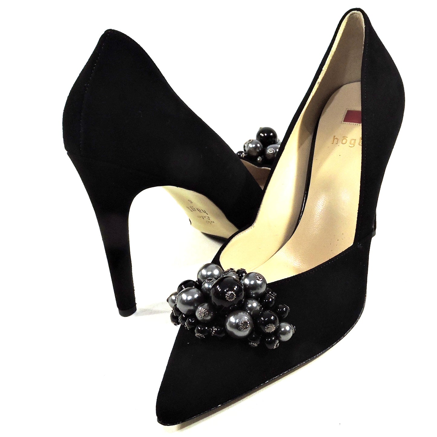 HOGL ⚜ WOMEN'S BLACK SUEDE COMFORT FASHION PUMPS BOUTIQUE