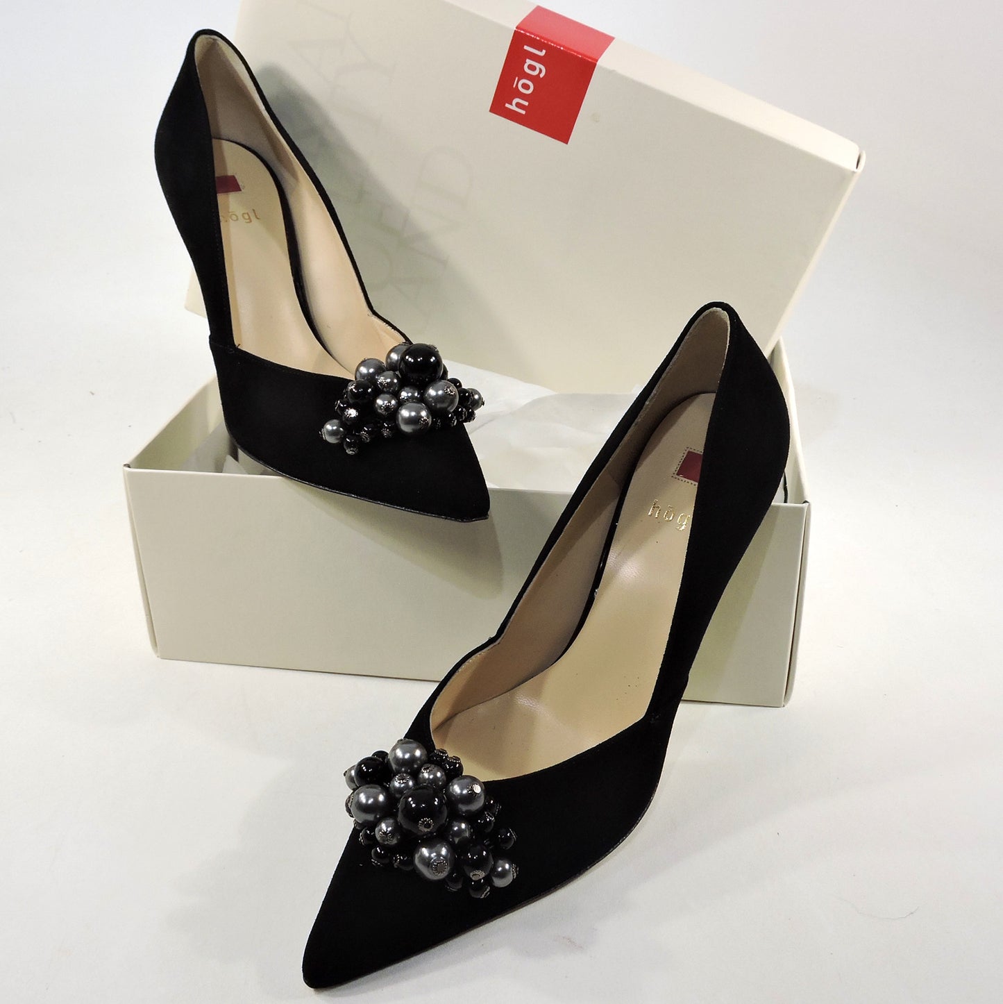 HOGL ⚜ WOMEN'S BLACK SUEDE COMFORT FASHION PUMPS BOUTIQUE