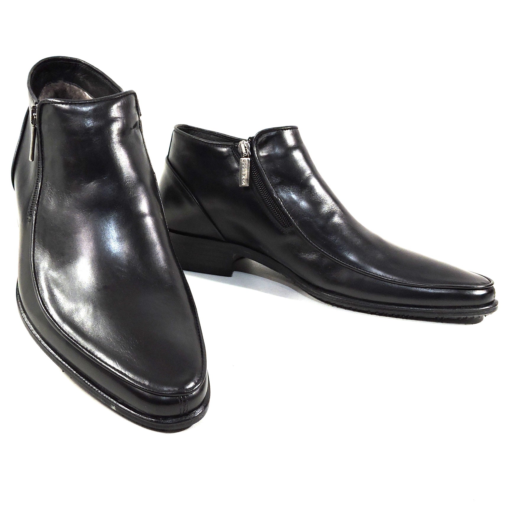 GOODMAN MEN'S BLACK SOFT LEATHER COMFORT WINTER FUR ANKLE BOOTS Euro Shoes Emporium GOODMAN MEN'S BLACK SOFT LEATHER COMFORT WINTER FUR ANKLE BOOTS Euro Shoes Emporium