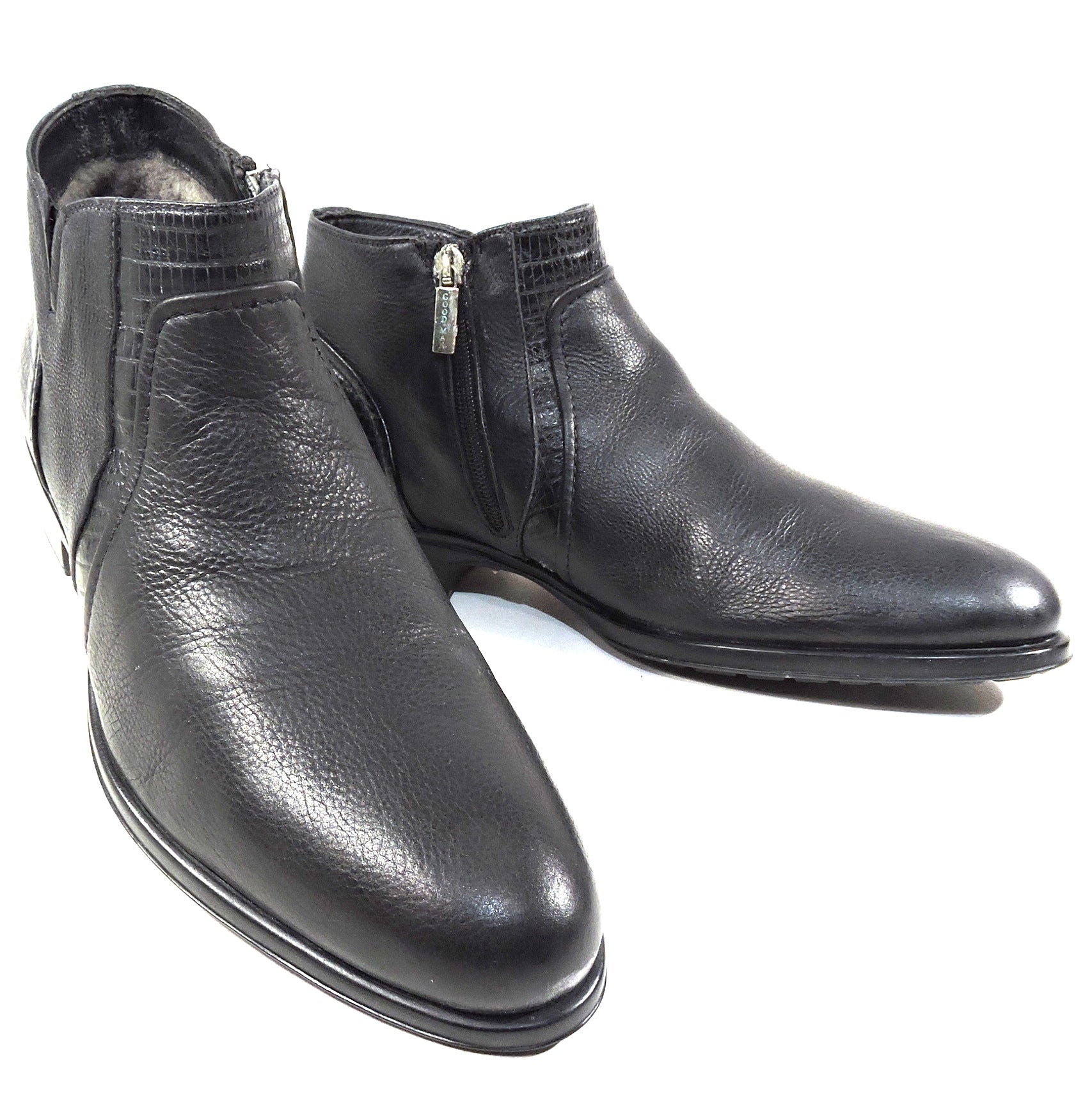 GOODMAN MEN'S BLACK SOFT LEATHER WINTER FUR COMFORT BOOTS Euro Shoes Emporium GOODMAN MEN'S BLACK SOFT LEATHER WINTER FUR COMFORT BOOTS Euro Shoes Emporium