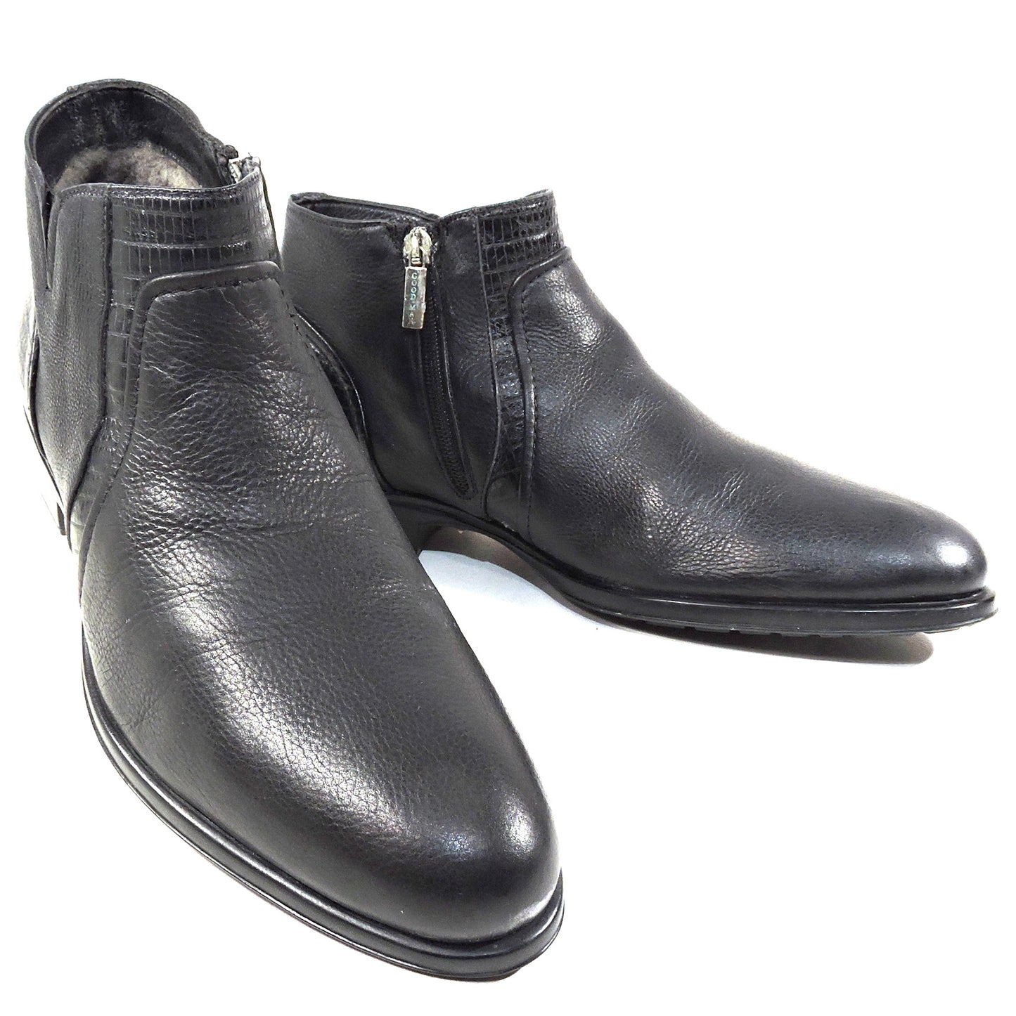GOODMAN ๐ฎ๐น MEN'S BLACK SOFT LEATHER WINTER FUR COMFORT BOOTS