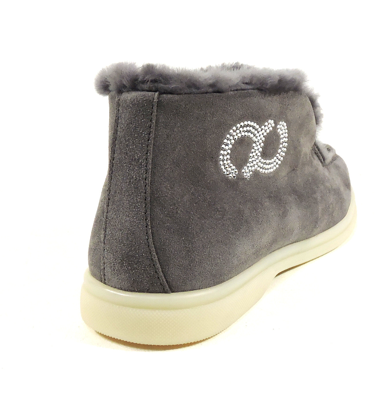 CASADEI ๐ฎ๐น WOMEN'S GREY SUEDE MERINO FUR WINTER BOOTIE