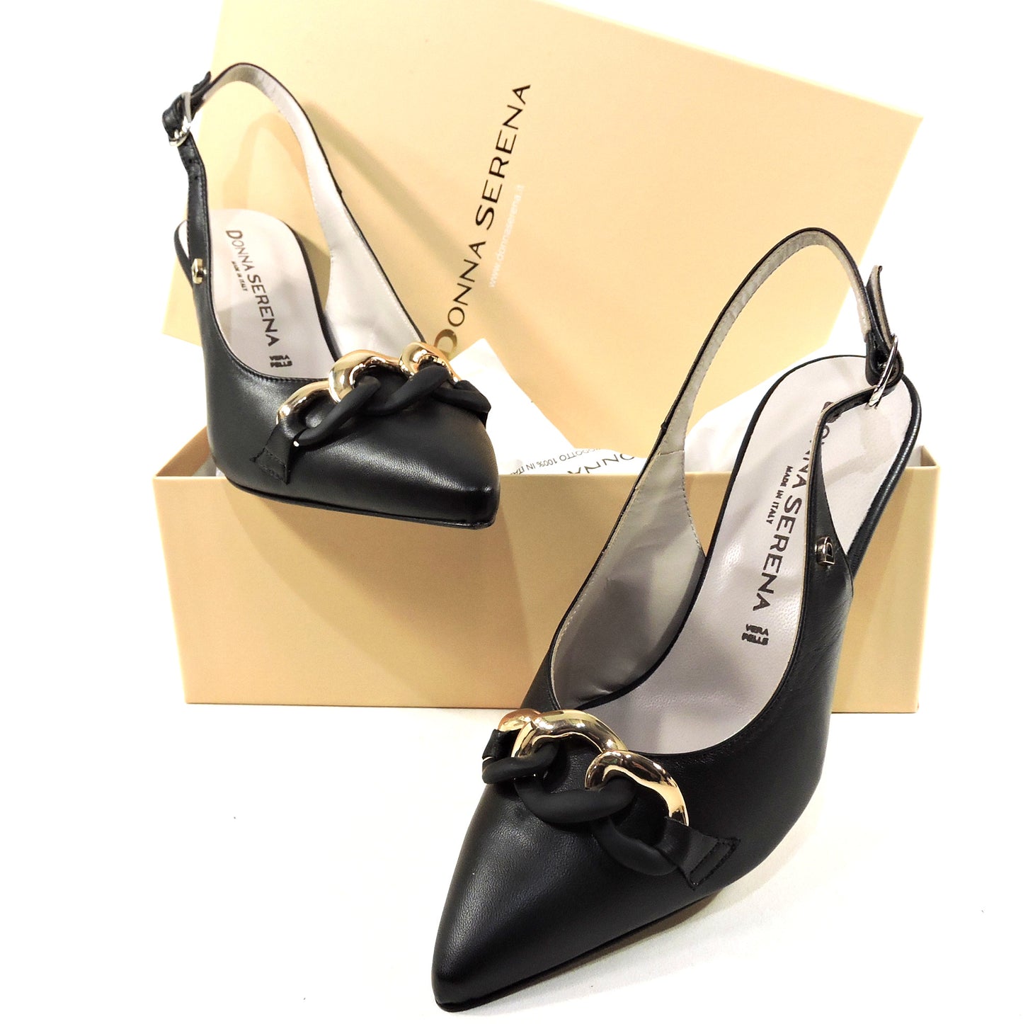 DONNA SERENA ๐ฎ๐น WOMEN'S BLACK SOFT LEATHER SUMMER SANDALS