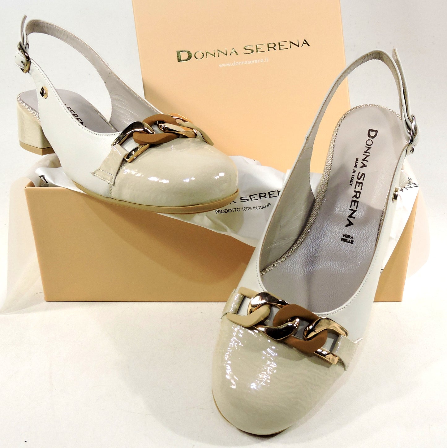 DONNA SERENA ๐ฎ๐น WOMEN'S BEIGE SOFT LEATHER SUMMER SANDALS