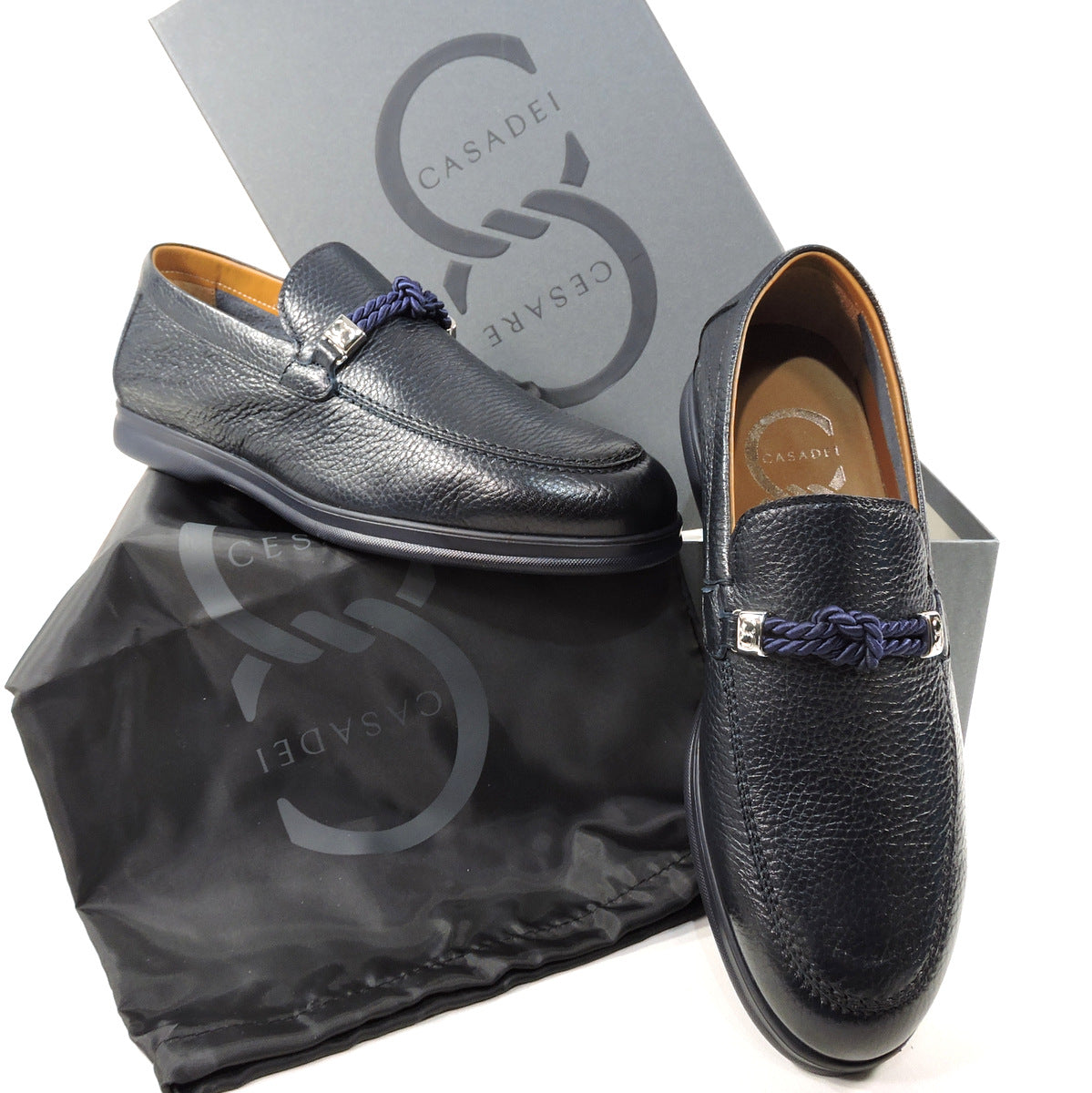 CASADEI 🇮🇹 MEN'S BLACK SOFT LEATHER COMFORT LOAFERS