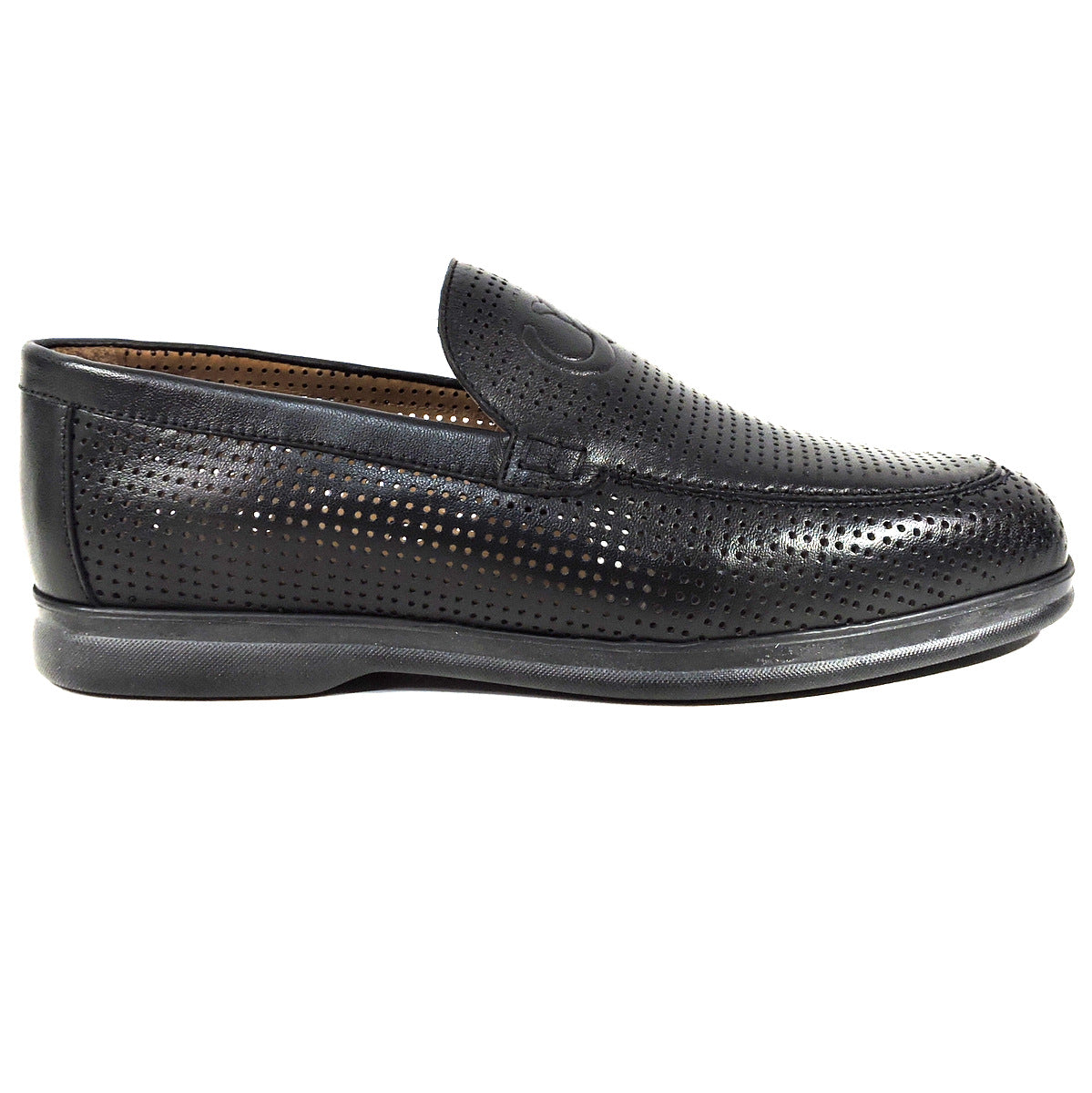 CASADEI 🇮🇹 MEN'S BLACK SOFT LEATHER COMFORT SUMMER LOAFERS