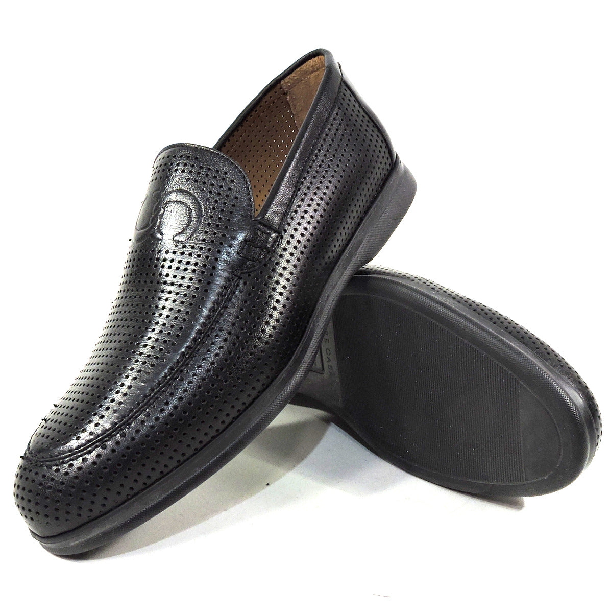 CASADEI 🇮🇹 MEN'S BLACK SOFT LEATHER COMFORT SUMMER LOAFERS