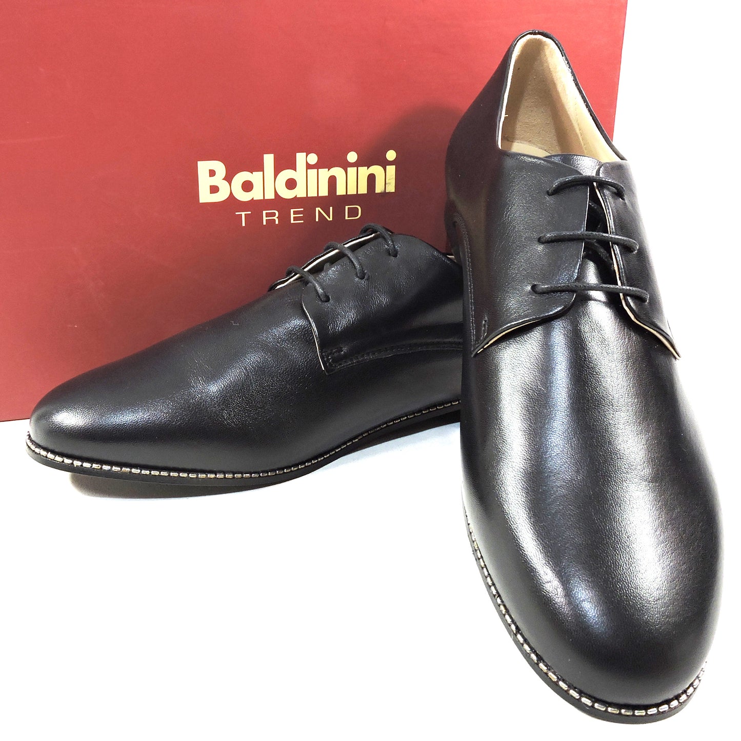 BALDININI 🇮🇹 WOMEN'S BLACK SOFT LEATHER COMFORT OXFORD SHOES