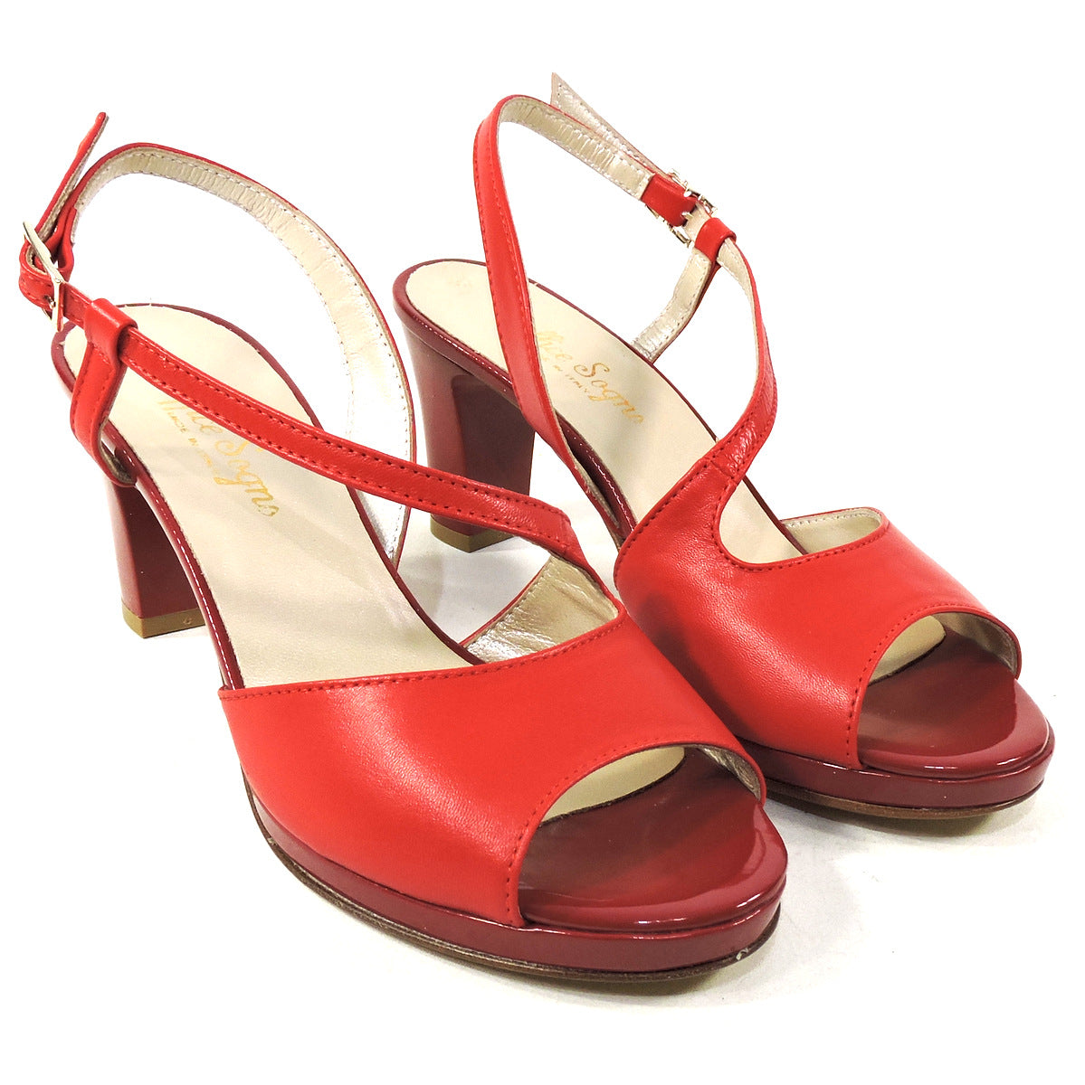 SOFFICE SOGNO 🇮🇹 WOMEN'S RED LEATHER SUMMER SANDALS