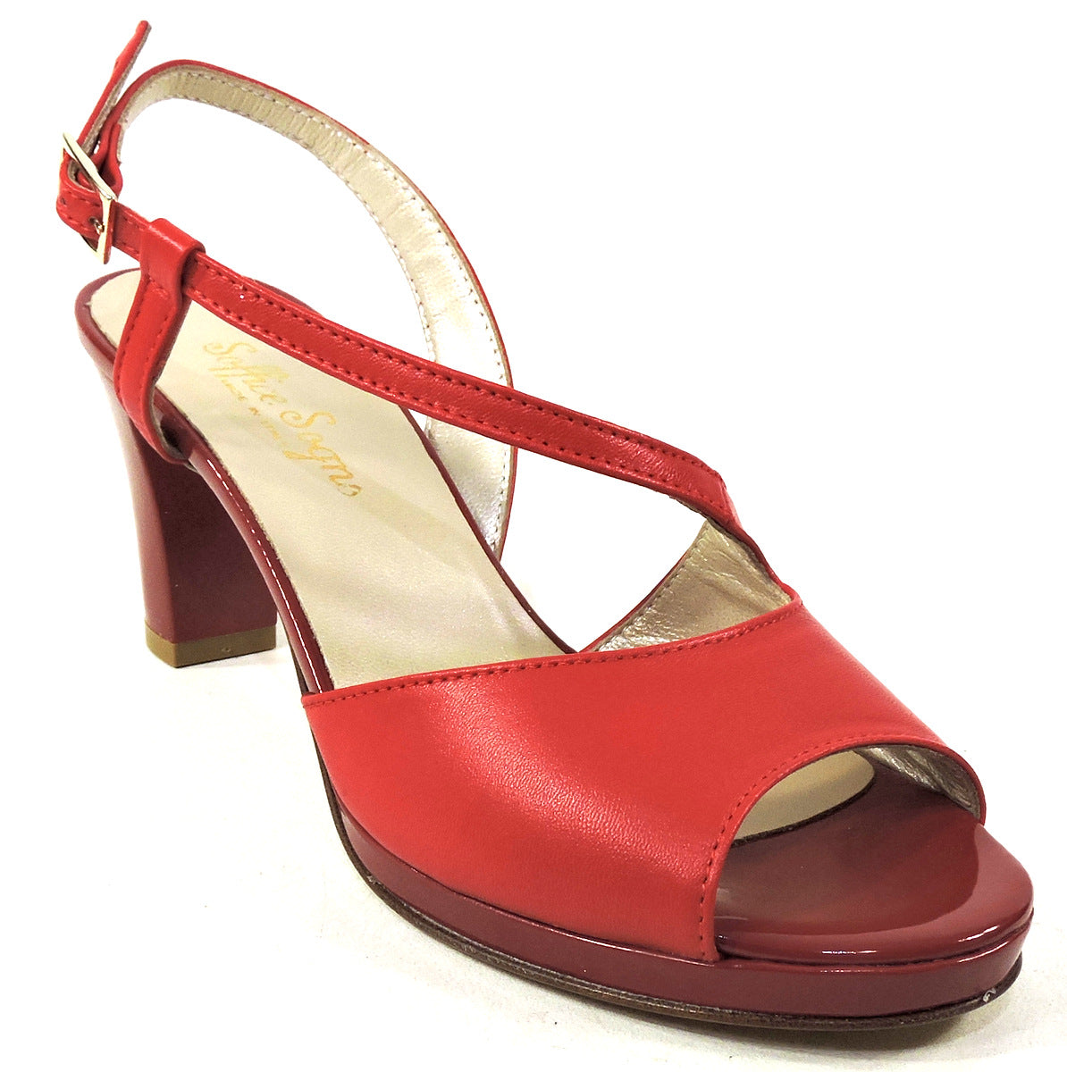 SOFFICE SOGNO 🇮🇹 WOMEN'S RED LEATHER SUMMER SANDALS