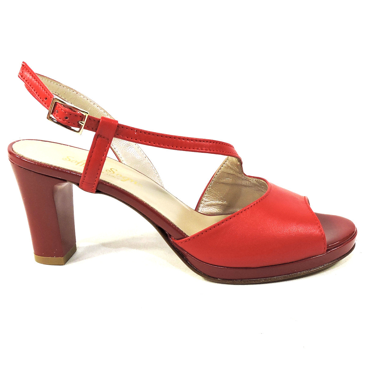 SOFFICE SOGNO 🇮🇹 WOMEN'S RED LEATHER SUMMER SANDALS