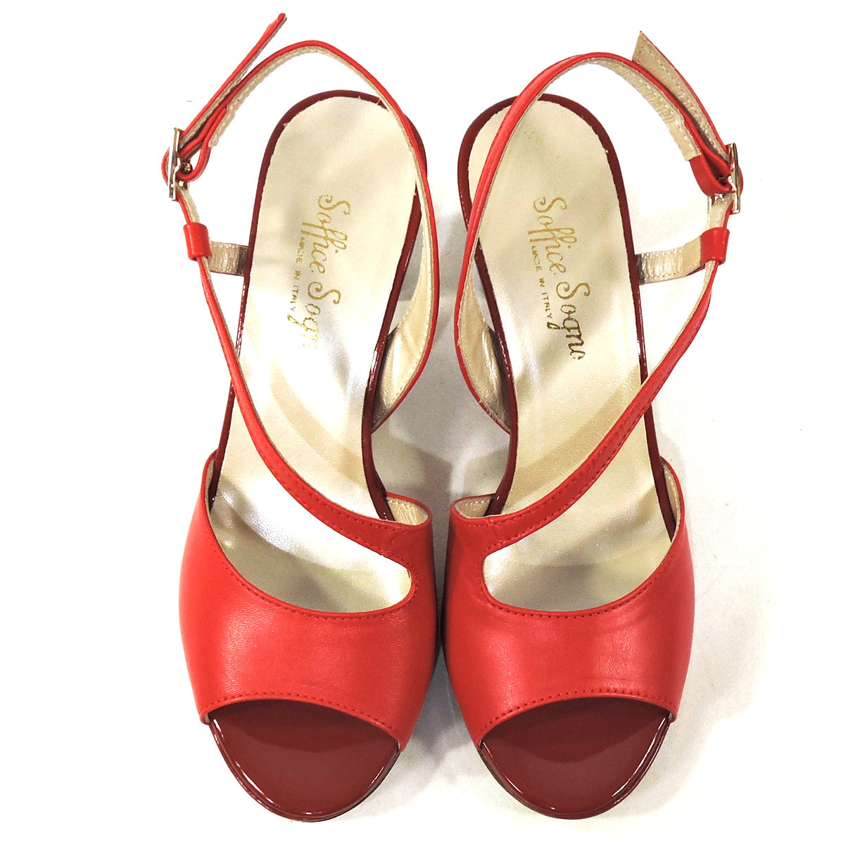 SOFFICE SOGNO 🇮🇹 WOMEN'S RED LEATHER SUMMER SANDALS