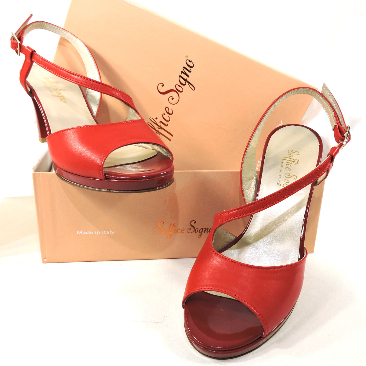 SOFFICE SOGNO 🇮🇹 WOMEN'S RED LEATHER SUMMER SANDALS