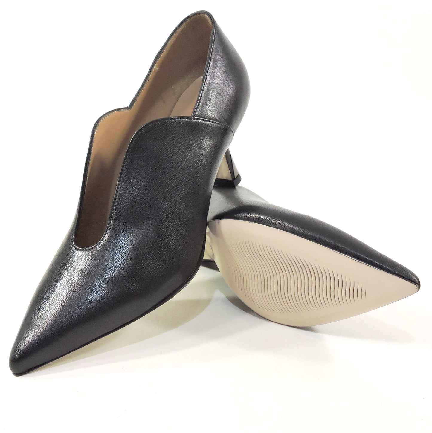 PAOLA FABIANI 🇮🇹 WOMEN'S BLACK SOFT LEATHER FASHION PUMPS