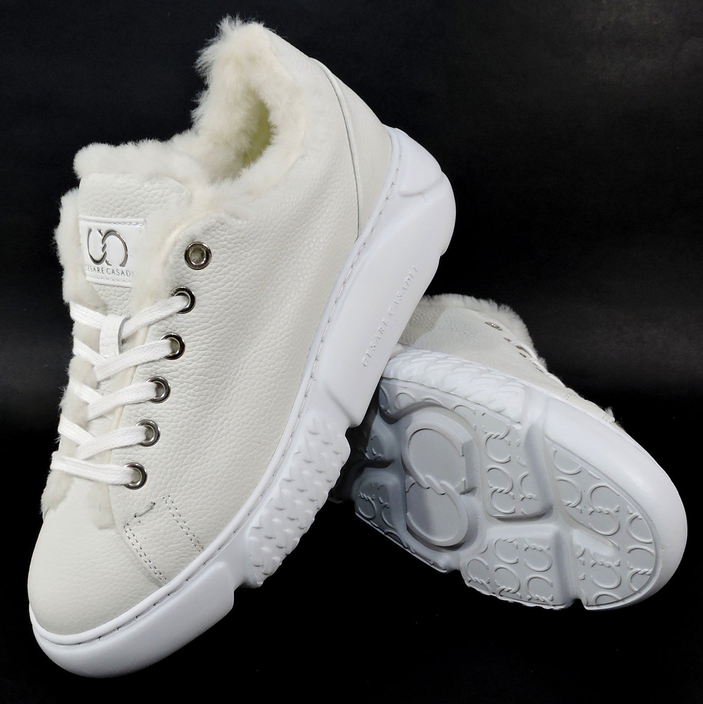 CASADEI ๐ฎ๐น WOMEN'S OFF WHITE SOFT LEATHER COMFORT COMFORT WINTER SNEAKERS