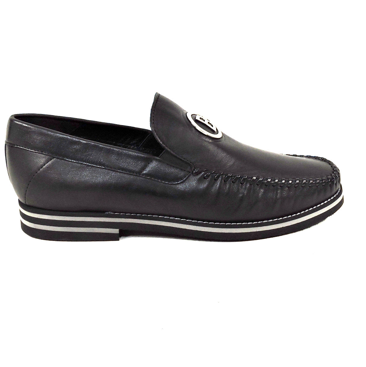 BALDININI 🇮🇹 MEN'S BLACK SOFT LEATHER COMFORT SUMMER LOAFERS