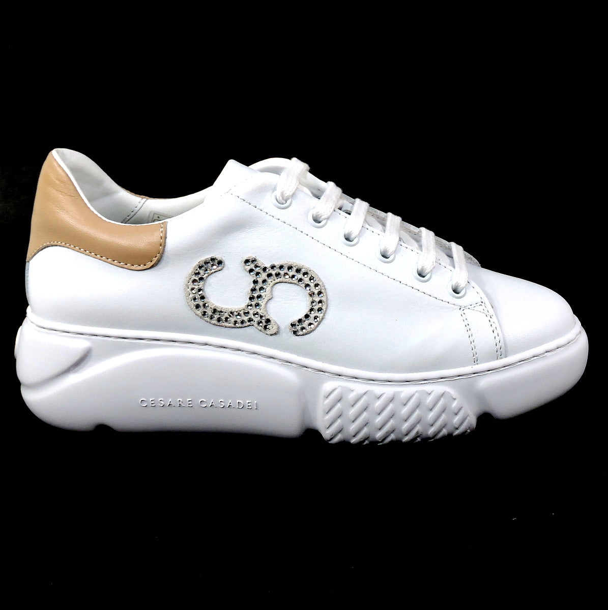 CASADEI 🇮🇹 WOMEN'S WHITE SOFT LEATHER COMFORT FASHION SNEAKERS