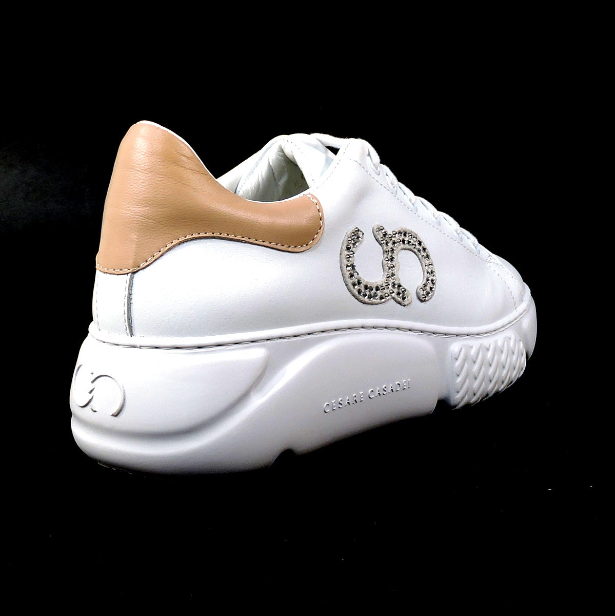 CASADEI 🇮🇹 WOMEN'S WHITE SOFT LEATHER COMFORT FASHION SNEAKERS
