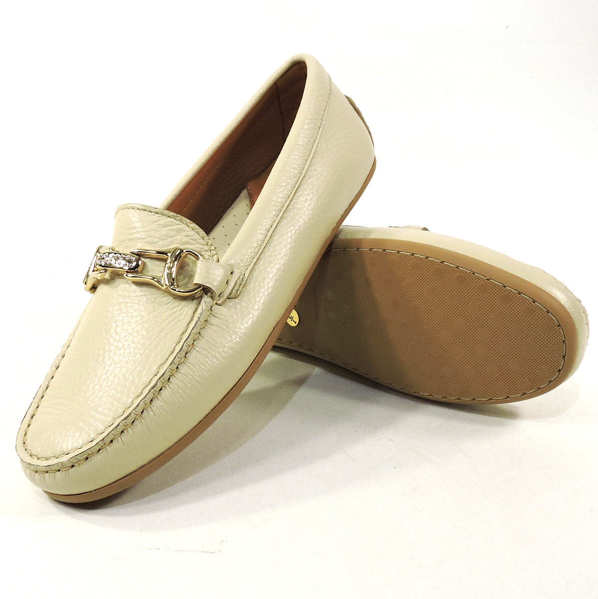CASADEI 🇮🇹 WOMEN'S BEIGE FLAT SOFT LEATHER COMFORT SUMMER LOAFERS