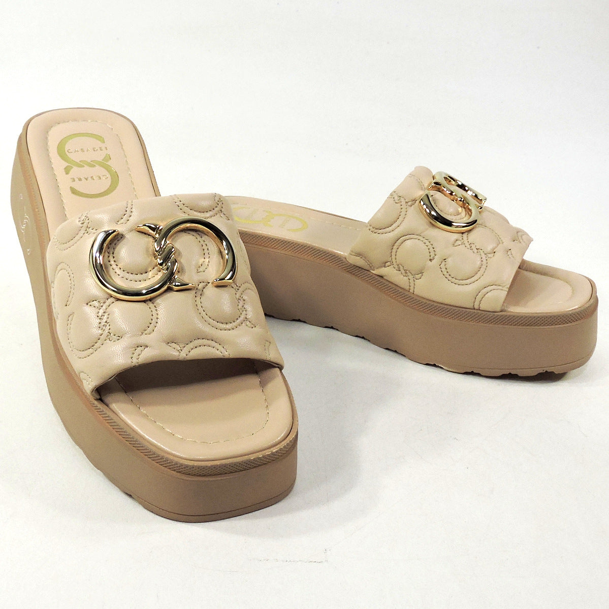 CASADEI 🇮🇹 WOMEN'S BEIGE SOFT LEATHER PLATFORM MULES BOUTIQUE