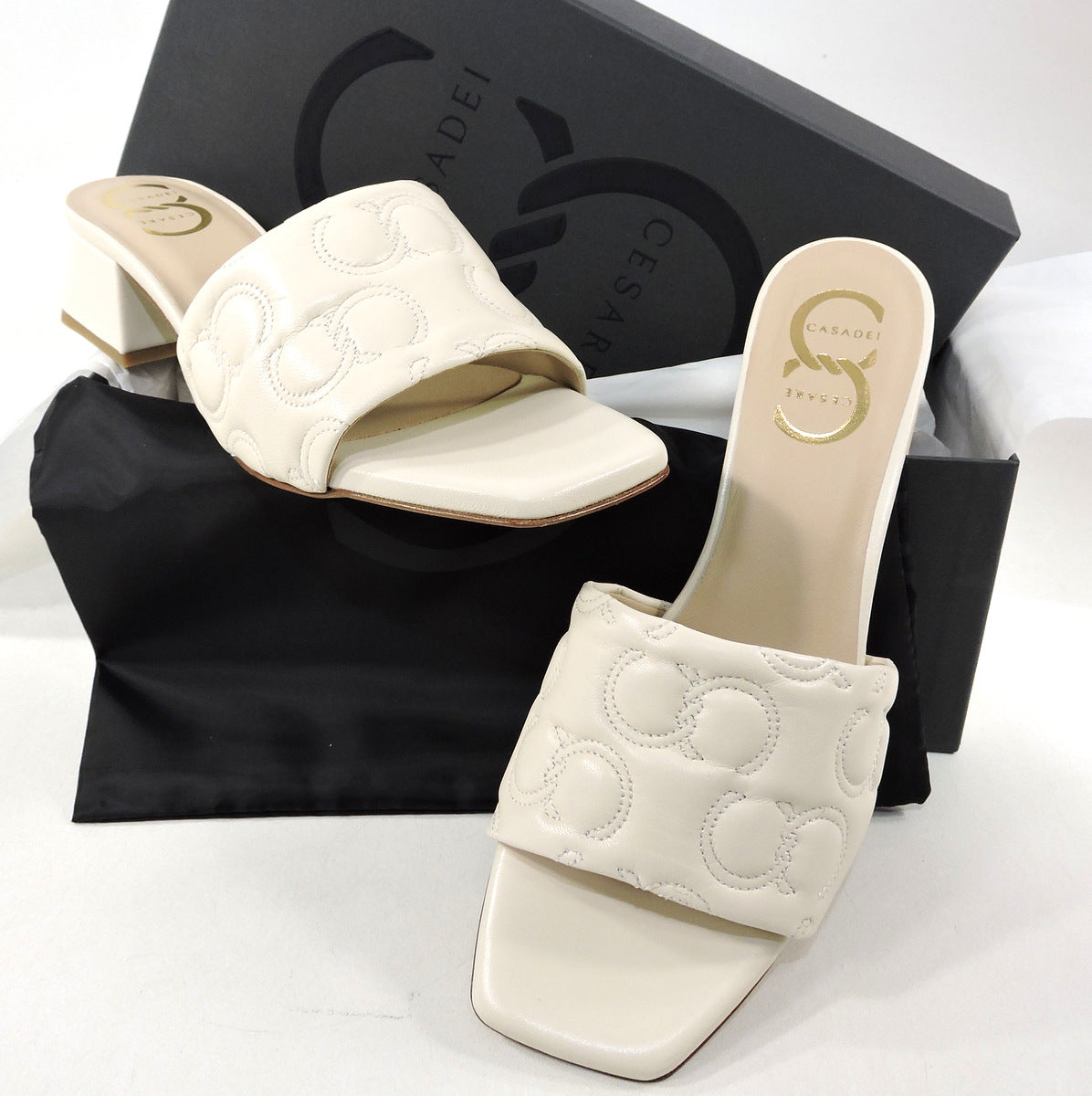 CASADEI 🇮🇹 WOMEN'S BEIGE SOFT LEATHER COMFORT MULES