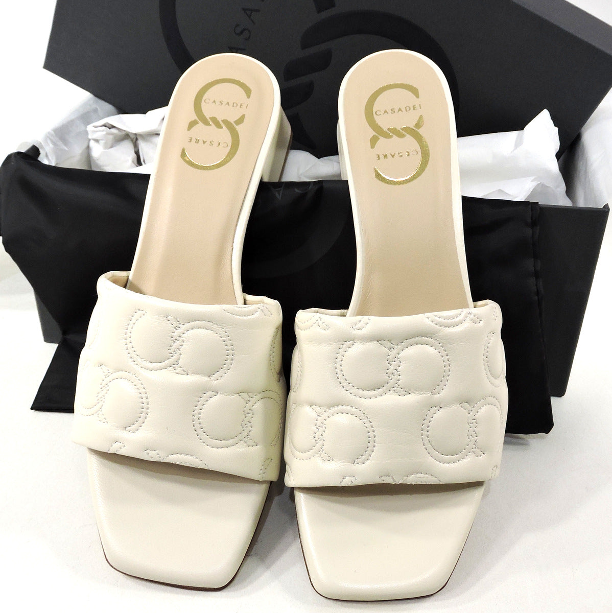 CASADEI 🇮🇹 WOMEN'S BEIGE SOFT LEATHER COMFORT MULES