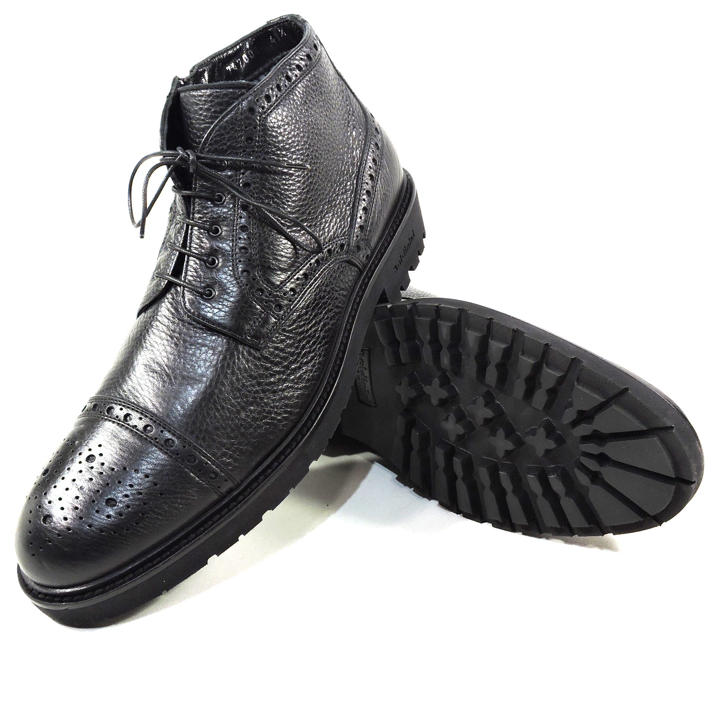 BALDININI š®š¹ MEN'S BLACK SOFT LEATHER COMFORT WINTER FUR LINING CHUKKA BOOTIE