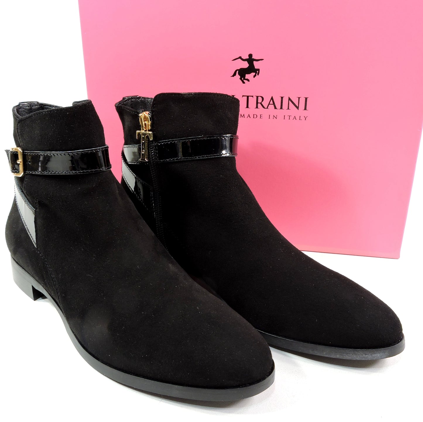 LUIGI TRAINI 🇮🇹 WOMEN'S BLACK SOFT SUEDE COMFORT WINTER BOOTIES