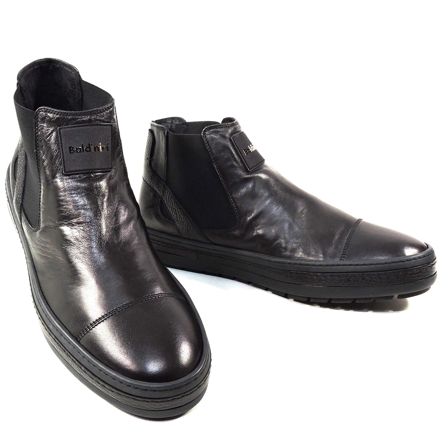 BALDININI ๐ฎ๐น MEN'S BLACK SOFT LEATHER COMFORT CHELSEA FLAT BOOTIE