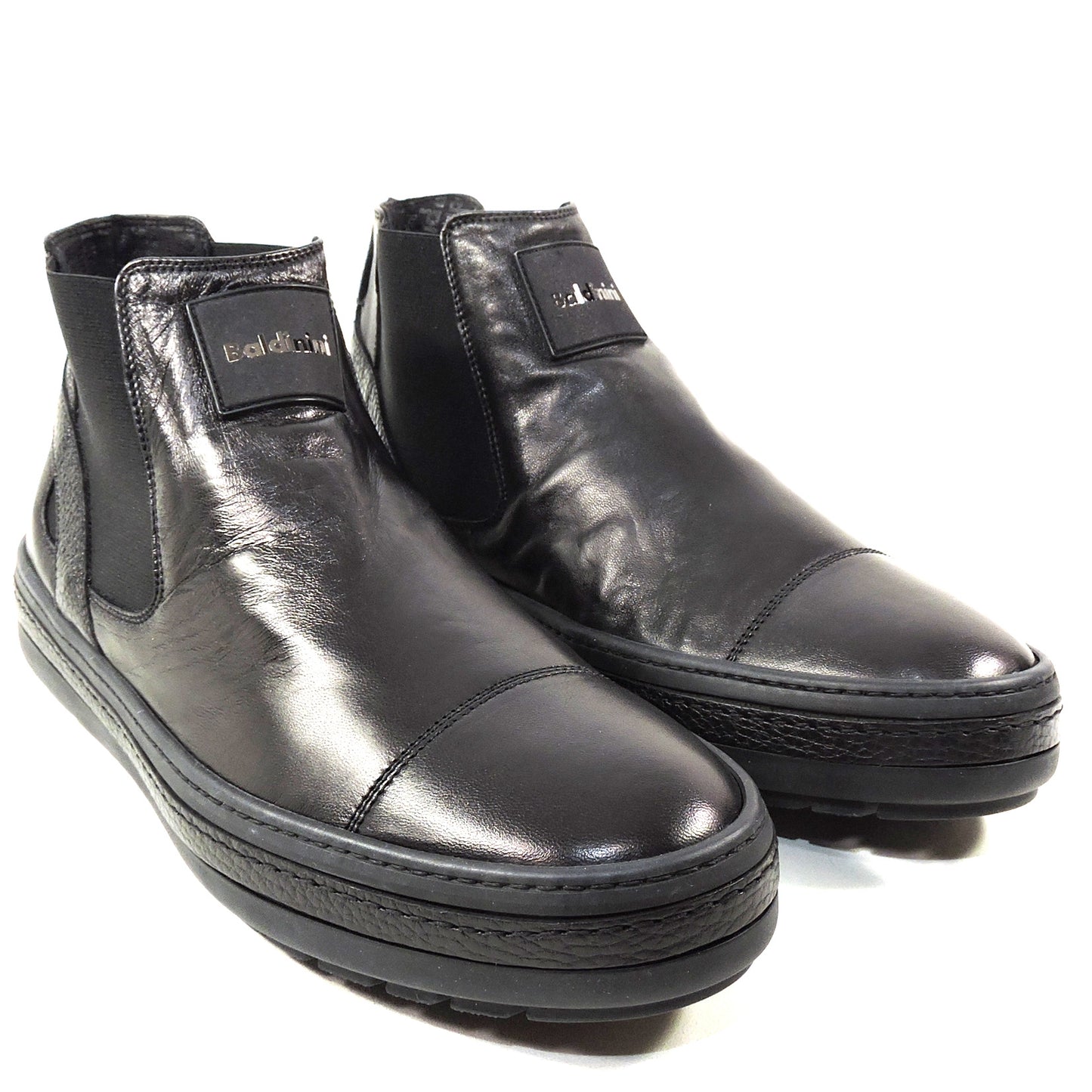 BALDININI ๐ฎ๐น MEN'S BLACK SOFT LEATHER COMFORT CHELSEA FLAT BOOTIE