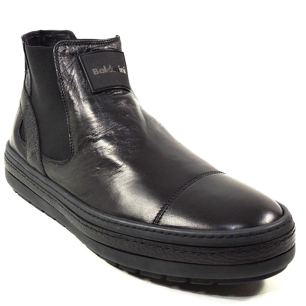 BALDININI ๐ฎ๐น MEN'S BLACK SOFT LEATHER COMFORT CHELSEA FLAT BOOTIE
