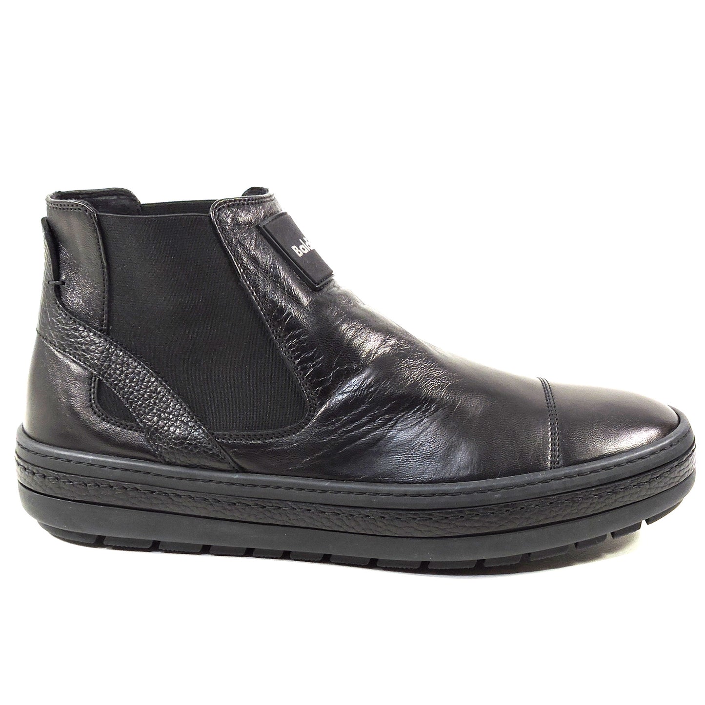 BALDININI ๐ฎ๐น MEN'S BLACK SOFT LEATHER COMFORT CHELSEA FLAT BOOTIE
